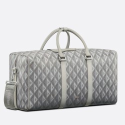 Dior Lingot 50 Duffle Bag In Gray CD Diamond Canvas TDBS25360