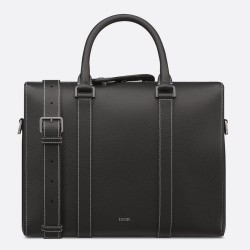 Dior Lingot Briefcase in Black Grained Calfskin TDBS25362