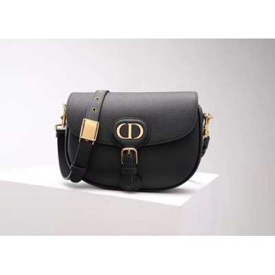 Dior Medium Bobby Bag In Black Grained Calfskin TDBS2806