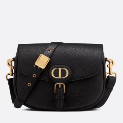 Dior Medium Bobby Bag In Black Grained Calfskin TDBS2806