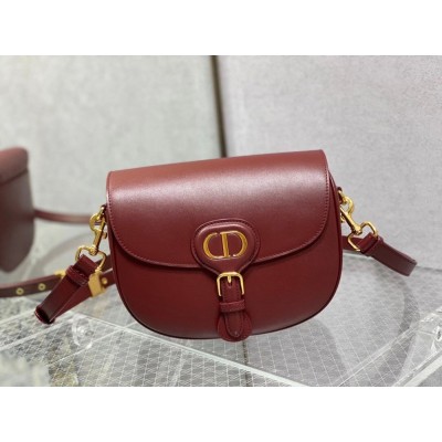 Dior Medium Bobby Bag In Bordeaux Calfskin TDBS2808