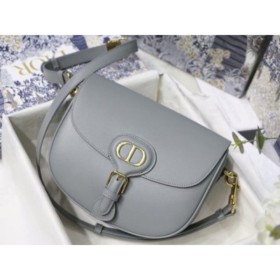 Dior Medium Bobby Bag In Grey Calfskin TDBS2811