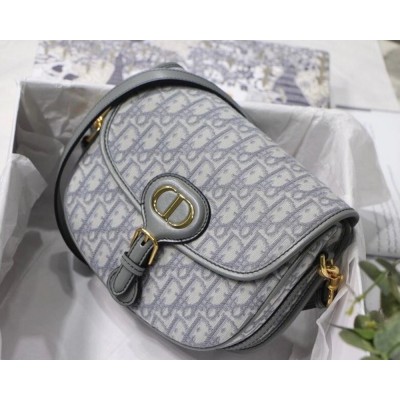 Dior Medium Bobby Bag In Grey Dior Oblique Canvas TDBS2812