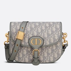 Dior Medium Bobby Bag In Grey Dior Oblique Canvas TDBS2812