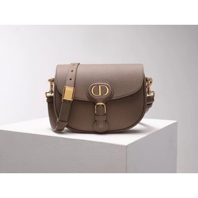 Dior Medium Bobby Bag In Warm Taupe Grained Calfskin TDBS2814