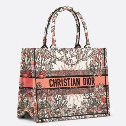 Dior Medium Book Tote Bag in Dior 4 Saisons Printemps Soleil Embroidery  TDBS2927