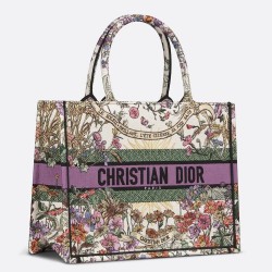 Dior Medium Book Tote Bag in Dior 4 Saisons été Soleil Embroidery TDBS2925