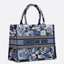 Dior Medium Book Tote In Blue Zodiac Fantastico Embroidery TDBS2954