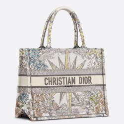 Dior Medium Dior Book Tote In White Multicolor Rêve d'Infini Embroidery TDBS2958