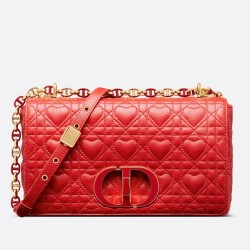 Dior Medium Dioramour Caro Red Bag with Heart Motif TDBS25025