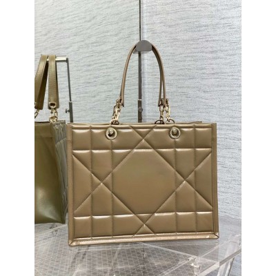 Dior Medium Essential Tote Bag In Hazelnut Archicannage Calfskin TDBS25538