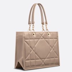 Dior Medium Essential Tote Bag In Hazelnut Archicannage Calfskin TDBS25538