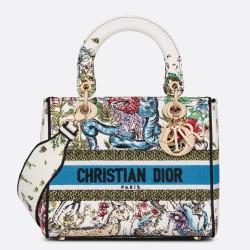 Dior Medium Lady D-Lite Bag In Latte D-Constellation Embroidery TDBS25152