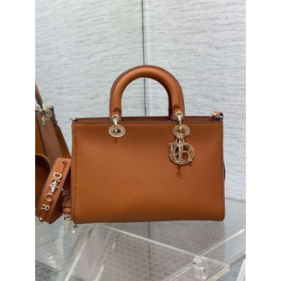 Dior Medium Lady D-Sire My ABCDior Bag in Brown Bull Leather TDBS25269