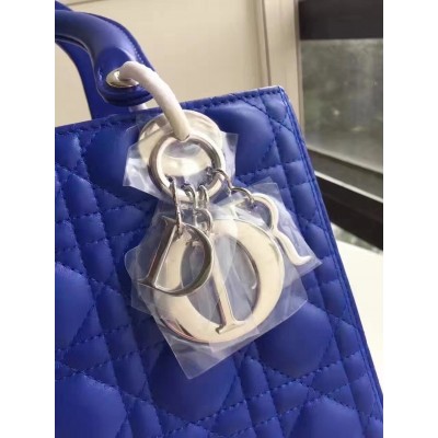 Dior Medium Lady Dior Bag In Blue Lambskin TDBS25238