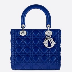 Dior Medium Lady Dior Bag In Blue Lambskin TDBS25238