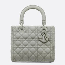 Dior Medium Lady Dior Bag In Grey Ultramatte Calfskin TDBS25245