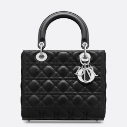 Dior Medium Lady Dior Bag In Noir Cannage Lambskin TDBS25248