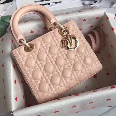 Dior Medium Lady Dior Bag In Pink Lambskin TDBS25249