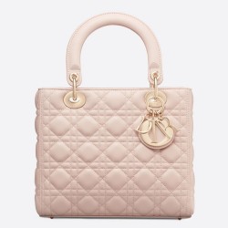 Dior Medium Lady Dior Bag In Pink Lambskin TDBS25249