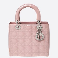 Dior Medium Lady Dior Bag In Pink Patent Leather TDBS25250