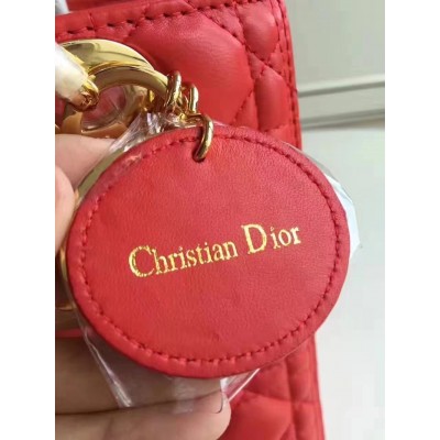 Dior Medium Lady Dior Bag In Red Lambskin TDBS25253