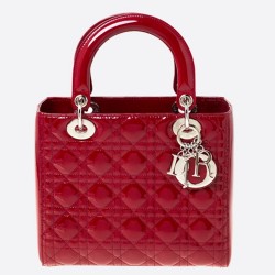 Dior Medium Lady Dior Bag In Red Patent Leather TDBS25255