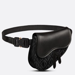 Dior Men's Mini Saddle Bag In Black CD Diamond Canvas TDBS25407