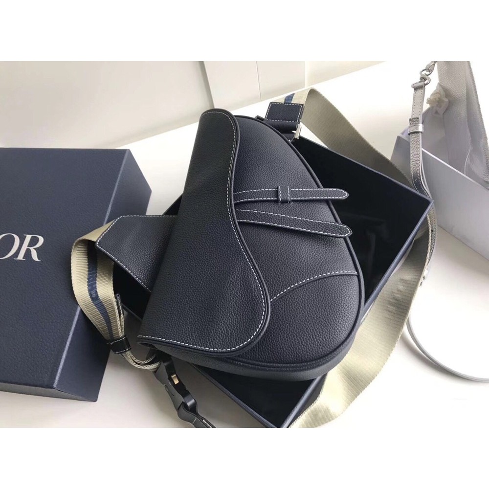 Dior Men's Saddle Belt Bag In Navy Grained Calfskin TDBS2780