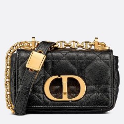 Dior Micro Caro Bag In Black Cannage Calfskin TDBS25026