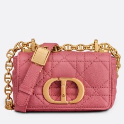 Dior Micro Caro Bag In Pink Cannage Calfskin TDBS25028