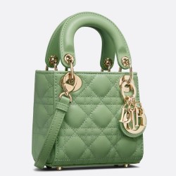 Dior Micro Lady Dior Bag In Mint Cannage Lambskin TDBS25273