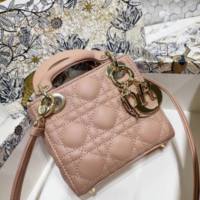 Dior Micro Lady Dior Bag In Poudre Cannage Lambskin TDBS25274