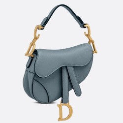 Dior Micro Saddle Bag In Cloud Blue Goatskin TDBS25413