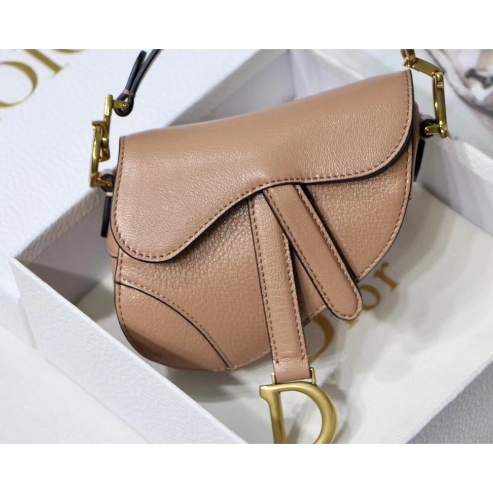 Dior Micro Saddle Bag In Poudre Goatskin TDBS25415