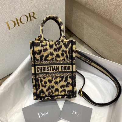 Dior Mini Book Tote Phone Bag In Beige Multicolor Mizza Embroidery TDBS2966