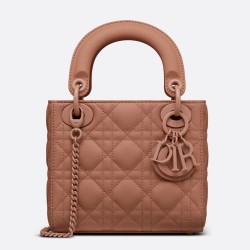 Dior Mini Lady Dior Bag In Blush Ultramatte Calfskin TDBS25282