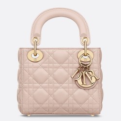 Dior Mini Lady Dior Bag In Poudre Lambskin TDBS25291