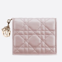 Dior Mini Lady Dior Wallet In lotus Pearly Lambskin TDBS25567