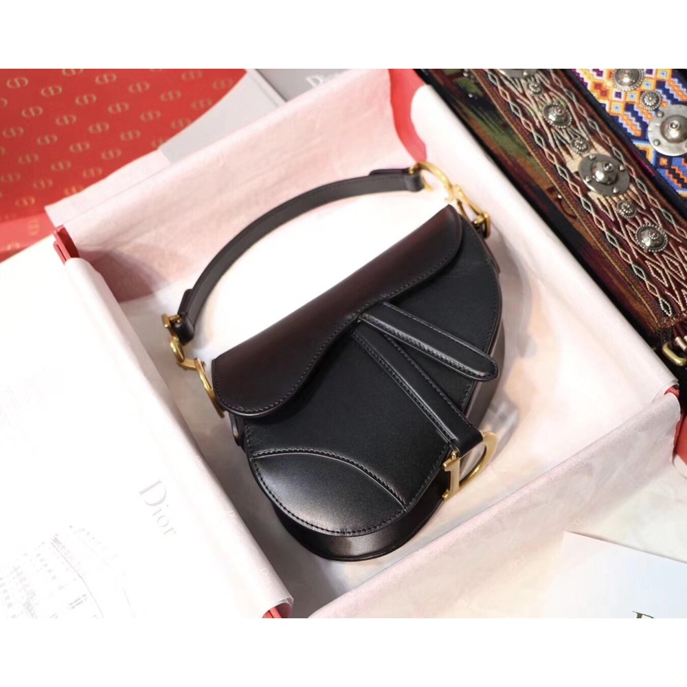 Dior Mini Saddle Bag In Black Calfskin TDBS25416