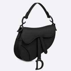 Dior Mini Saddle Bag In Black Ultra Matte Leather TDBS25418