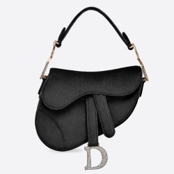 Dior Mini Saddle Bag In Black Velvet TDBS25419