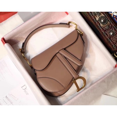 Dior Mini Saddle Bag In Nude Calfskin TDBS25423