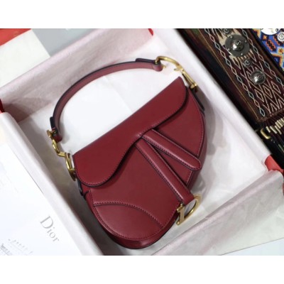 Dior Mini Saddle Bag In Red Calfskin TDBS25424