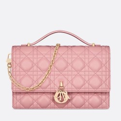 Dior Miss Dior Top Handle Bag in Melocoton Pink Cannage Lambskin TDBS25527