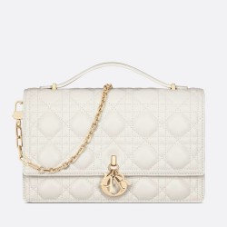 Dior Miss Dior Top Handle Bag in White Cannage Lambskin TDBS25529