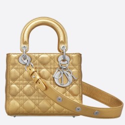 Dior My Lady Dior Bag In Gold Grained Calfskin TDBS25307