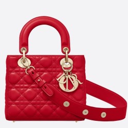 Dior My Lady Dior Bag In Red Lambskin TDBS25310