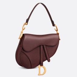 Dior Saddle Bag In Bordeaux Grained Calfskin TDBS25443