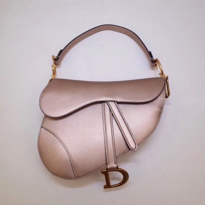 Dior Saddle Bag In Champagne Metallic Grained Calfskin TDBS25450